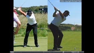 Jon Rahm golf swing  Long Iron faceon amp downtheline July 2017 [upl. by Gilbertson]