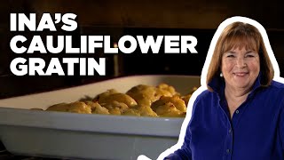 Inas MakeAhead Cauliflower Gratin HowTo  Barefoot Contessa  Food Network [upl. by Arlan]