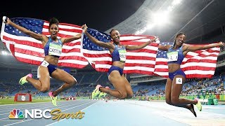 Team USA women sweep 100m hurdles podium in Rio  NBC Sports [upl. by Laden]