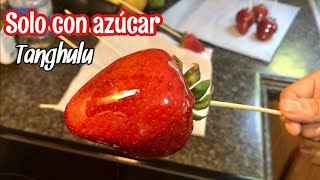 Como hacer FRESAS CARAMELIZADAS 🍓 Fruta caramelizada Tanghulu  Súper Fácil [upl. by Essej]