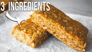 ONLY 3 Ingredients  NO BAKE Oatmeal Bars [upl. by Ariana515]