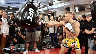 FULL amp UNCUT  CONOR MCGREGORS MEDIA WORKOUT FOR FLOYD MAYWEATHER JR [upl. by Rexferd]