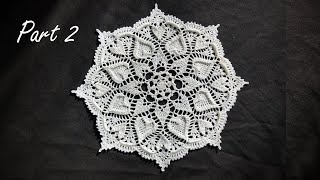 Crochet VALENTINES DAY HEART DOILY Tutorial Part 2 [upl. by Kahle483]