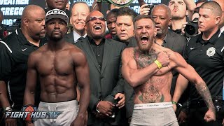 FULL amp UNCUT  FLOYD MAYWEATHER VS CONOR MCGREGOR WEIGH IN amp FACE OFF VIDEO [upl. by Capriola]