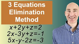 Solving Systems of 3 Equations Elimination [upl. by Yreved]