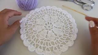 How To Crochet A Flower Doily  Crochet lace  Crochet flower [upl. by Cissiee356]