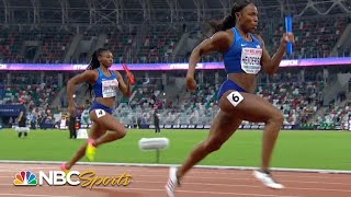 USA women take on Europe in 4x100 meter relay  NBC Sports [upl. by Shira770]