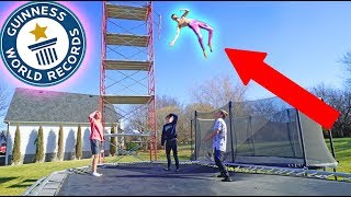 BREAKING INSANE TRAMPOLINE WORLD RECORDS [upl. by Eiromem906]