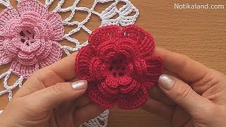 CROCHET doily Crochet flower Tutorial Part 1 [upl. by Crotty259]