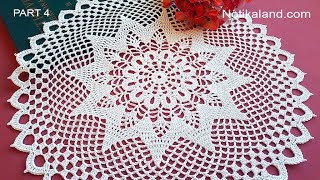 CROCHET How to crochet doily EASY Tutorial Part 4 16 18 round [upl. by Aun703]