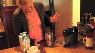 Nespresso Aeroccino Plus Frother Review Frothing Almond Milk [upl. by Solegnave]